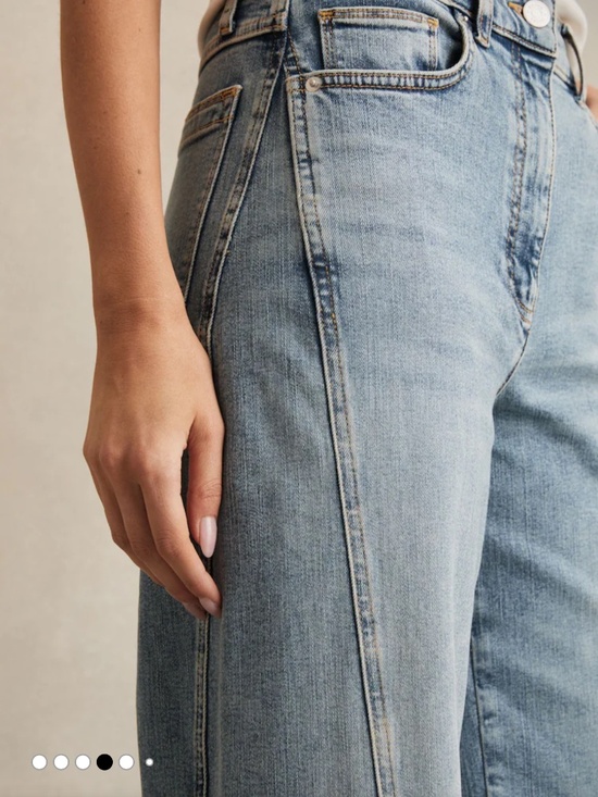 REISS Sold-Out Fern Twist Seam Barrel Flare Jeans Sz 26 NWT $300!! - Picture 3 of 9